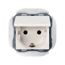 Schuko socket outlet 16A 250V~ with screw terminal connection system IP44 Simon gloss white 270