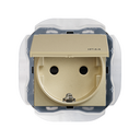 Schuko socket outlet 16A 250V~ with screw terminal connection system champagne IP44 Simon 270