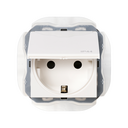 Schuko socket outlet 16A 250V~ with screw terminal connection system IP44 Simon matt white 270