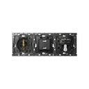 Back kit for 3 elements with 1 2P+E socket, 1 2xUSB 2.1A charger, 1 shutter switch and 1 push button switch Simon 100