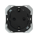 Clean Schuko socket outlet with screw terminal system matt black Simon 270