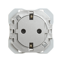 Clean Schuko socket outlet with screw terminal system aluminium Simon 270