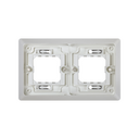 Cadre pour prises encastrées de 2 éléments horizontal gris Simon Aqua