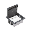 Adjustable floor box kit for concrete floor 4 elements with 1 double sockets and 2 plates with 1 RJ45 Cat.6A FTP connector grey Simon 500 Cima