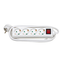 Base múltipla branca com 4 tomadas de 16 A, 250 V~ com interruptor e 2 metros de cabo H05VV-F 3G 1,5 mm²