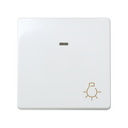 Botão de pressão com gravação luz 10 A 250 V~, luminoso incorporado e sistema de ligação rápida de bornes branco Simon 27 Play