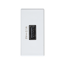 Carregador USB 5 V/DC 2,1 A tipo A fêmea branco Simon 27 Play