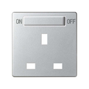 Cover with safety device for British socket outlet with switch aluminium Simon 82