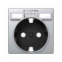 Couvercle pour la base de prise schuko avec 2 chargeurs USB type A 10,5W en aluminium Simon 82