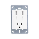 Cargador USB + Toma de corriente 2P+T 15A 127V~ blanco Simon 82