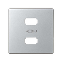Plate for USB charger 2 connectors 5V DC type A aluminium Simon 82