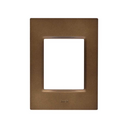 Placa de 3 módulos color bronce con chasis Simon 82 Prisma