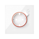 Cover with red ring for schuko socket with integrated gloss white USB charger Simon 100