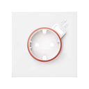 Enjoliveur avec anneau rouge pour prise schuko avec chargeur USB intégré blanche matte Simon 100