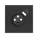 Enjoliveur pour prise de courant avec chargeur USB intégré noir mat Simon 100
