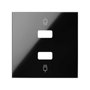 Tapa para 2 conectores USB negro brillante Simon 100