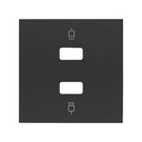 Tapa para 2 conectores USB negro mate Simon 100
