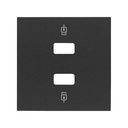 Enjoliveur pour 2 connecteurs chargeur USB noir mat Simon 100
