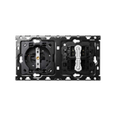 Back kit for 2 elements with 1 Schuko socket outlet and 2 two-way push-button switches Simon 100
