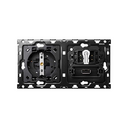 Back kit for 2 elements with 1 two-way push-button switch, 1 USB charger and 1 Schuko socket outlet Simon 100