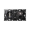 Back kit for 2 elements with 1 Schuko socket outlet and 1 single R/TV+SAT socket with 1 RJ45 6 UTP connector Simon 100