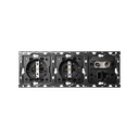 Back kit for 3 elements with 2 Schuko socket outlets and 1 single R/TV+SAT socket with 1 RJ45 connector Simon 100