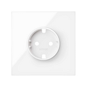 Front face kit for 1 element with 1 gloss white schuko socket Simon 100