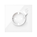 Kit front para 1 elemento con 1 base enchufe schuko y cargador USB integrado blanco brillante Simon 100