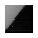 Kit front para 1 elemento com 1 tecla persianas preto brilhante Simon 100