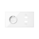 Front kit for 2 elements with 1 German socket outlet, 1 2xUSB charger with smartcharge gloss white Simon 100