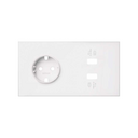 Kit front para 2 elementos com 1 base tomada schuko, 1 carregador 2xUSB com smartcharge branco mate Simon 100