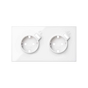 Kit front para 2 elementos con 2 bases enchufe schuko, 2 cargadores USB integrados blanco brillante Simon 100