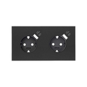 Kit avant pour 2 modules avec 2 prises Schuko et 2 prises USB intégrées noir mat Simon 100