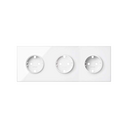 Front kit for 3 elements with 3 German socket outlets gloss white Simon 100