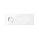 Front kit for 3 elements with 1 German socket outlet and 2 HDMI + USB connectors gloss white Simon 100