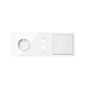 Kit front para 3 elementos con 1 base enchufe schuko, 1 cargador 2xUSB, 1 tecla persianas y 1 tecla blanco brillante Simon 100