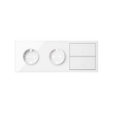 Front kit for 3 elements with 2 German socket outlets and 2 rockers gloss white Simon 100