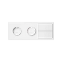 Kit front para 3 elementos con 2 bases enchufe schuko y 2 teclas blanco mate Simon 100