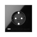 Kit front para 1 elemento com 1 base de tomada schuko Simon iO preto brilhante Simon 100