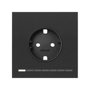 Kit front para 1 elemento con 1 base de enchufe schuko Simon iO negro mate Simon 100