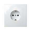 Tapa con dispositivo de seguridad para la base de enchufe schuko y marco incorporado monobloc blanco Simon 28