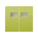 Double rocker with viewer pistachio green Simon 44 Aqua