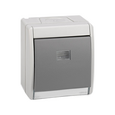 Monoblock push-button switch IP55 10A 250V~ with fast terminal connection system grey Simon 44 Aqua