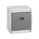 Commutateur monobloc IP55 10AX 250V~ avec voyant intégré et système de connexion rapide gris Simon Aqua