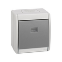 Base and frame with single rocker IP55 for Simon 27 mechanisms grey Simon 44 Aqua
