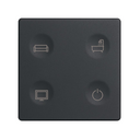 Custom button box 4 functions for lighting control in homes and hotels graphite Simon 82 Sense