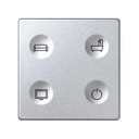 Custom button box 4 functions for lighting control in homes and hotels cold aluminium Simon 82 Sense