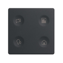Custom button box 4 functions for lighting control in offices graphite Simon 82 Sense