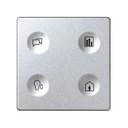 Custom button box 4 functions for lighting control in offices cold aluminium Simon 82 Sense
