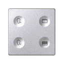Custom button box 4 functions for blinds and lighting control cold aluminium Simon 82 Sense